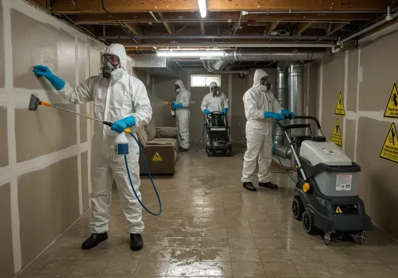 Basement Moisture Removal and Structural Drying process in Blue Lake, CA